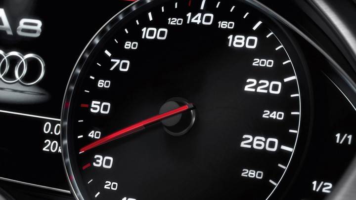 Speed-O-Meter Closeup Of 2011 Audi A8